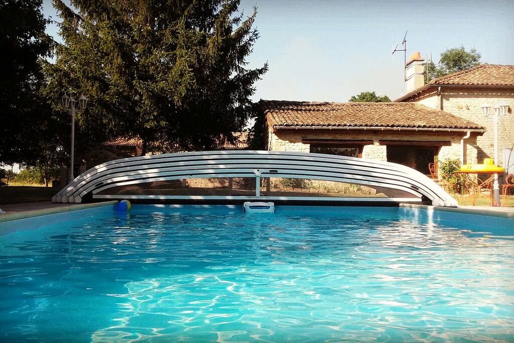 cool off in the salt water pool.