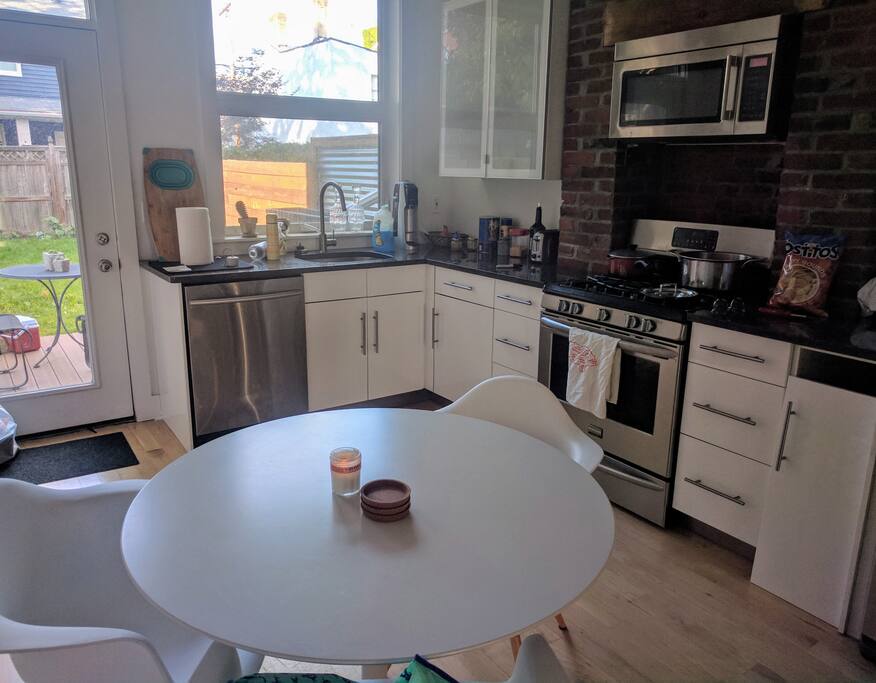 Plenty of room at the kitchen table for a cup of coffee.