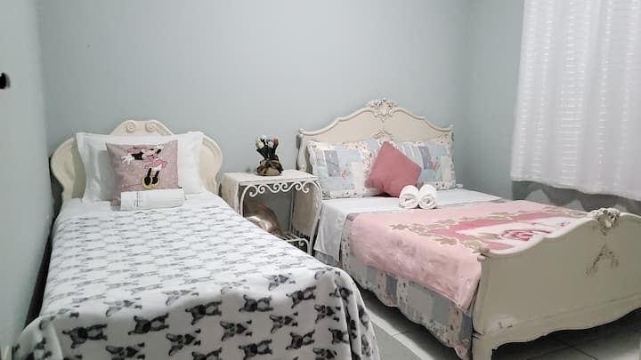 1 bed Couple  1 single  and 1 cot  in this room.