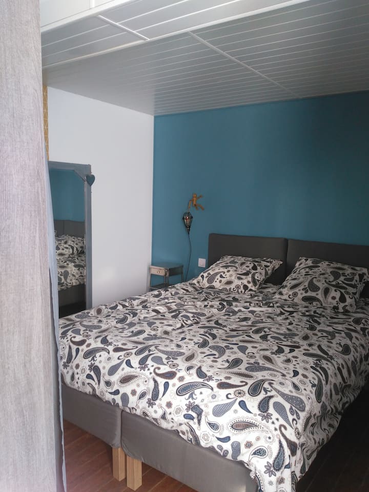 En esta habitación para niños que se puede convertir en una habitación para parejas, encontrará una cómoda para guardar sus pertenencias durante su estadía. 
Dispone de ventilador.