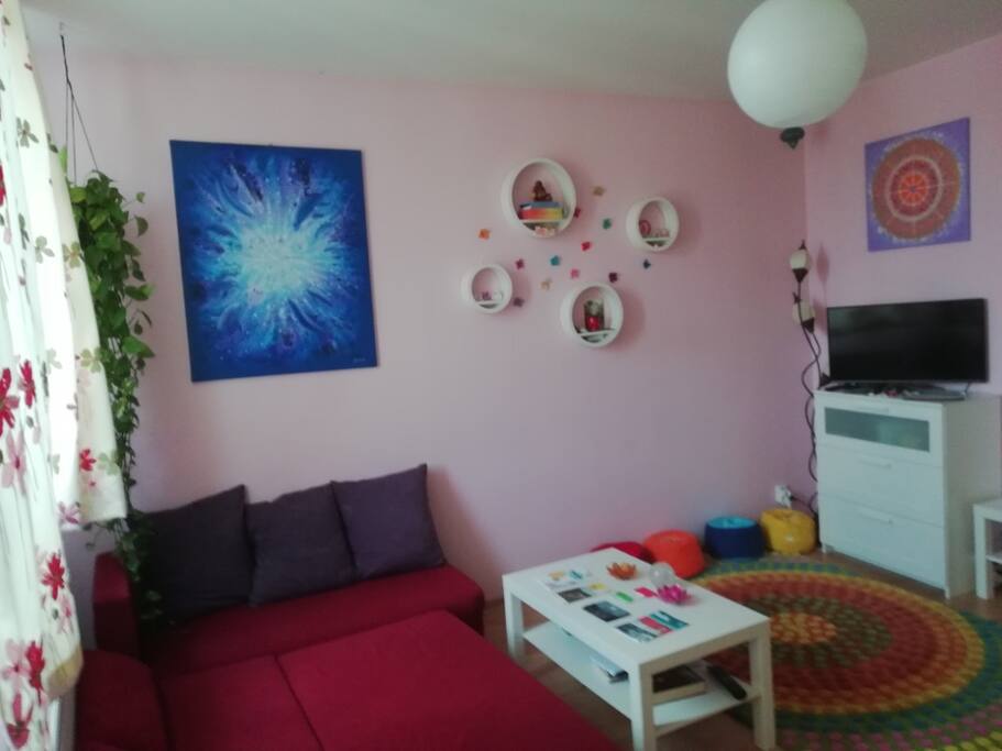 sofa and TV