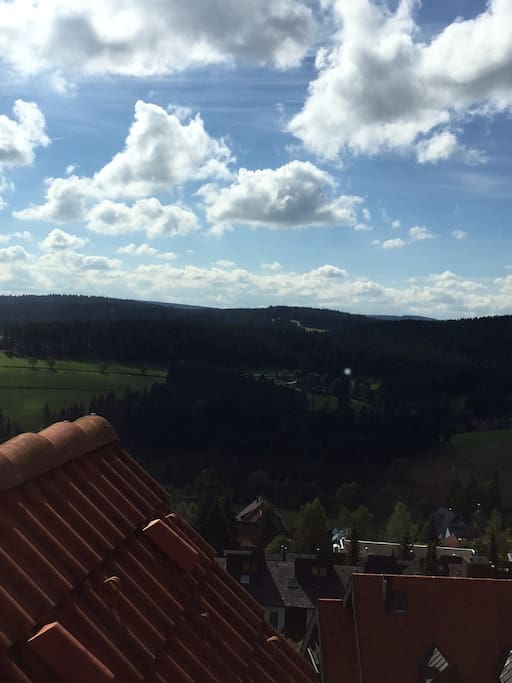 Aussicht aus dem Schlafzimmer unter dem Dach