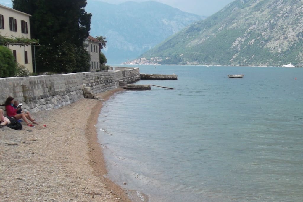 the beach in front