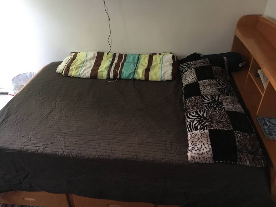 Full size memory foam bed for the private room