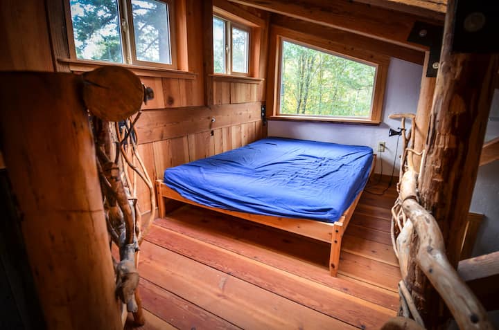 One of the two sleeping loft beds.