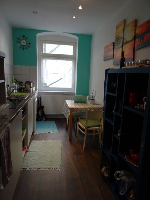 the kitchen