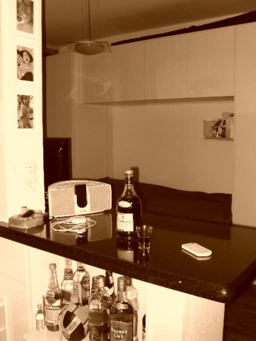 vista da cozinha para o quarto