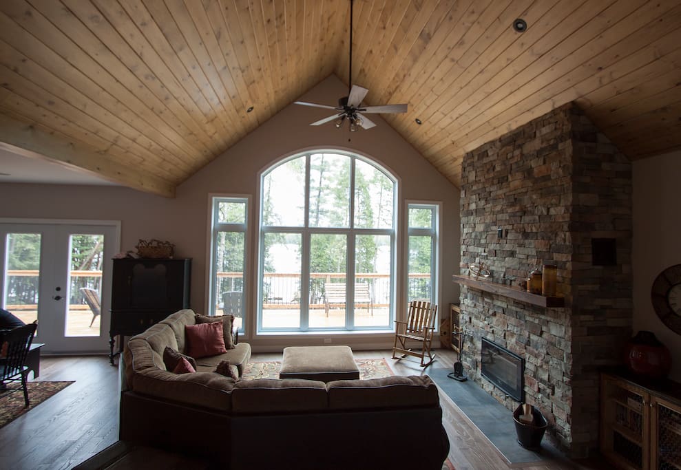 Views of the Lake from the fireplace