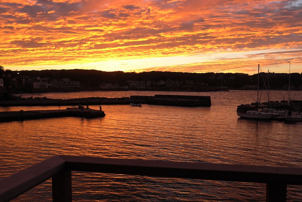 Love sitting outside and taking in the unbelievable sunsets over the water from the deck
