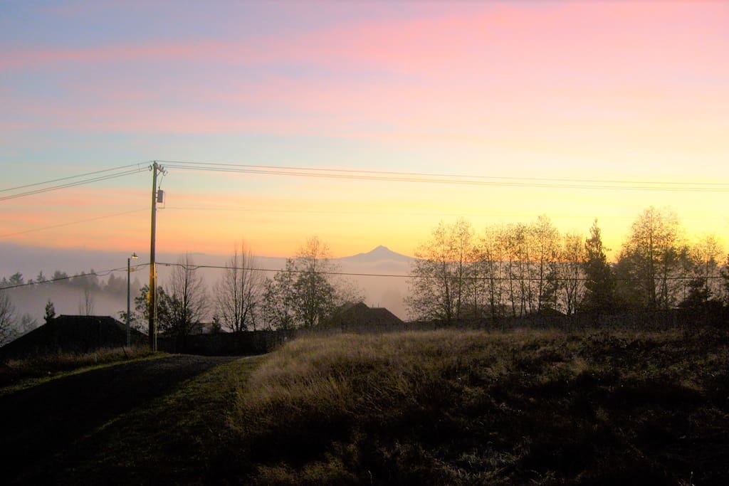 View of Mount Hood from driveway