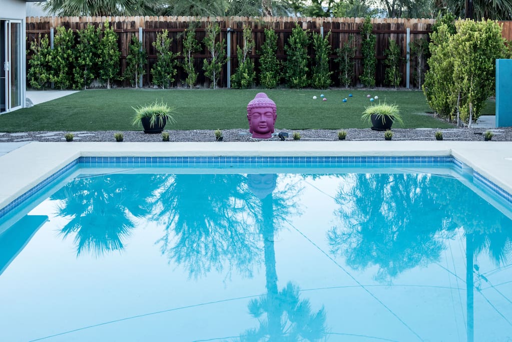Bocce ball by the pool