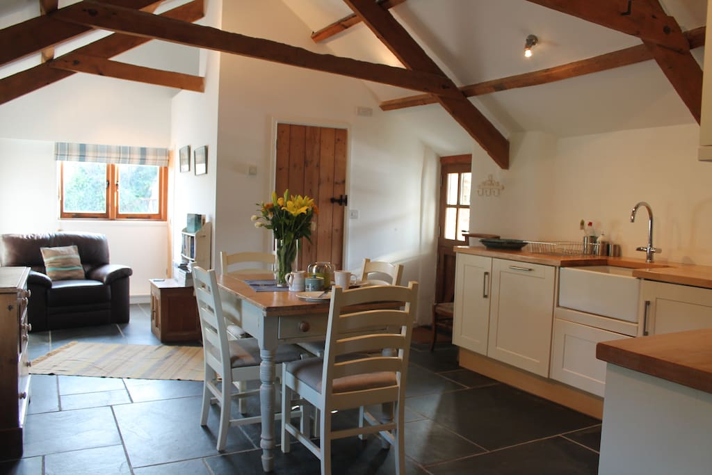 Huge modern kitchen with loads of old world charm.