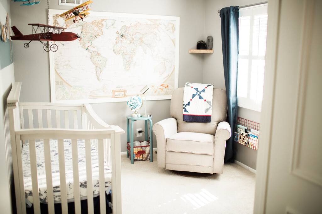 Nursery, conveniently located off of the master bedroom. Includes changing table