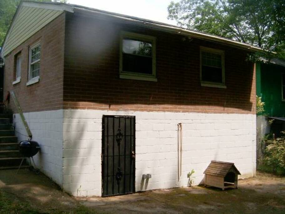 The entrance of the studio apartment. (Back of the house)