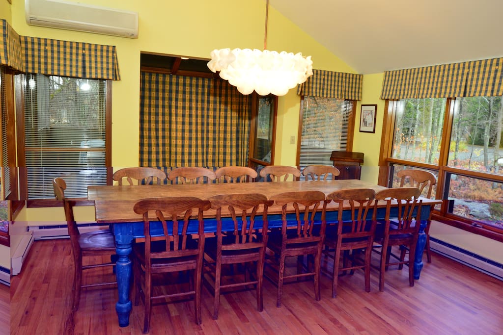 Country dining table seats 12.