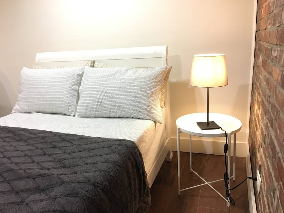 Comfortable full size bed.