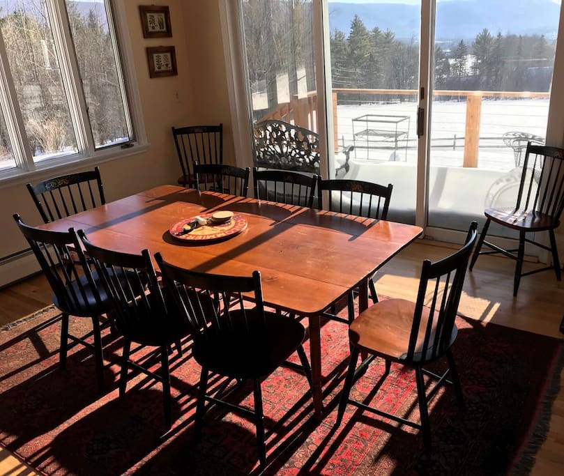 Dining table and chairs with seating for ten