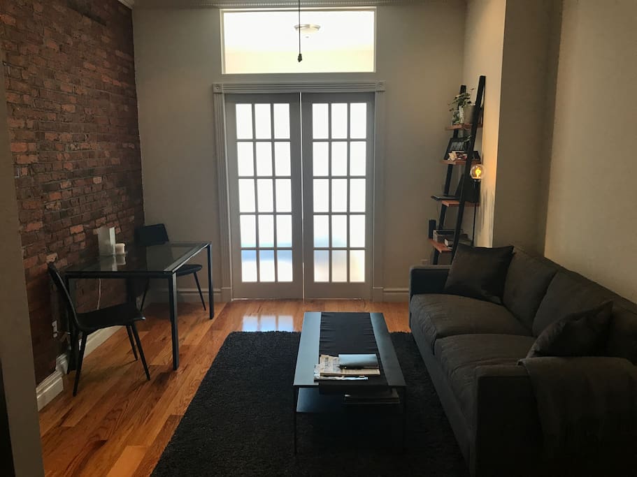 Living room (with bedroom doors closed).