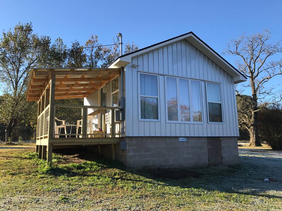 Back view of tiny house