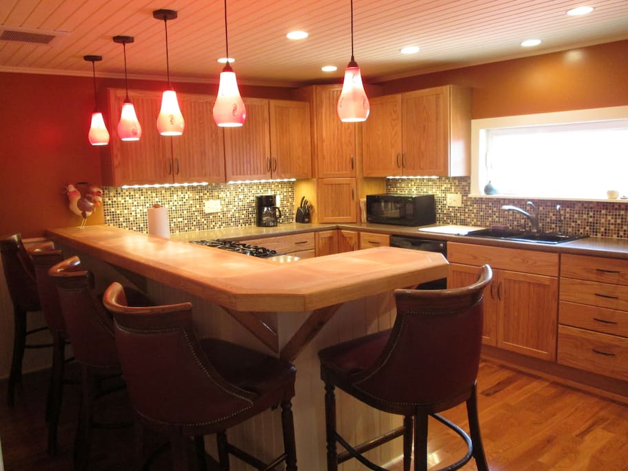 The Loft kitchen includes bar seating.