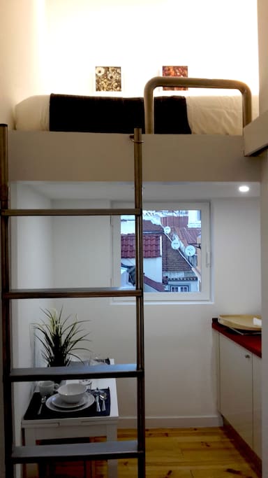 Double bed on the mezzanine