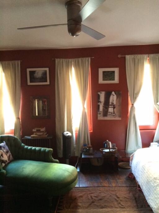 Room gets great afternoon light from three windows