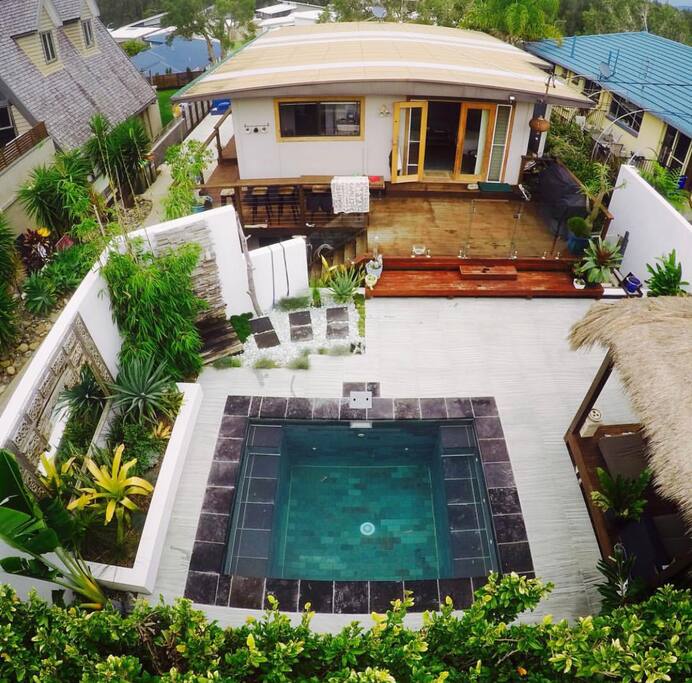 Aerial view of holiday home