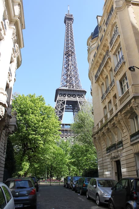 Our building to the right of the Eiffel Tower