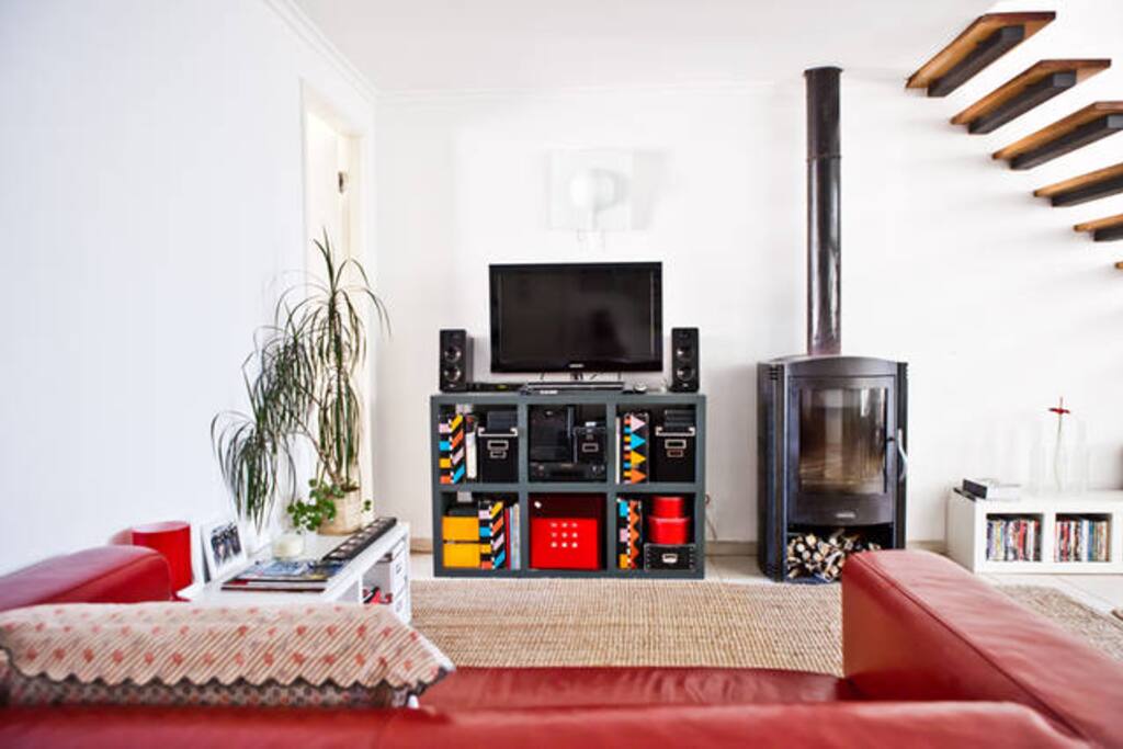 Large flatscreen and dvd collection