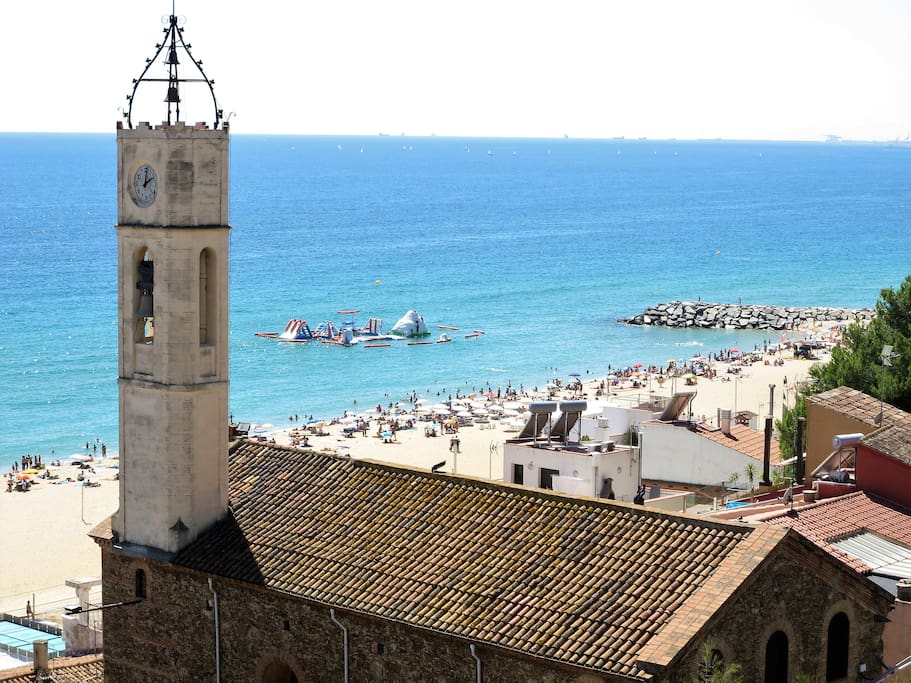 fantastic view from the balcony to the sea and the beach.