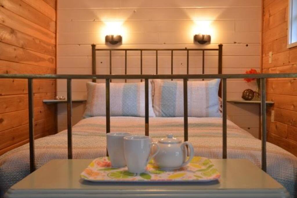 Double bed for two.