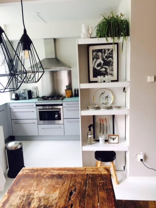 The kitchen is also situated on the terrace. Open the windows from the kitchen and pass your food & drinks if you like.