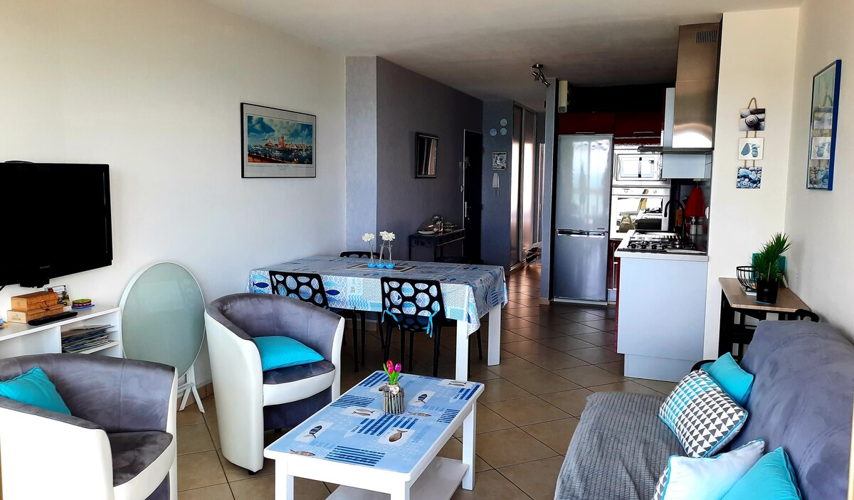 Top performing Airbnb: 3* apartment facing the ocean 100 m from all shops in Les Sables D'olonne