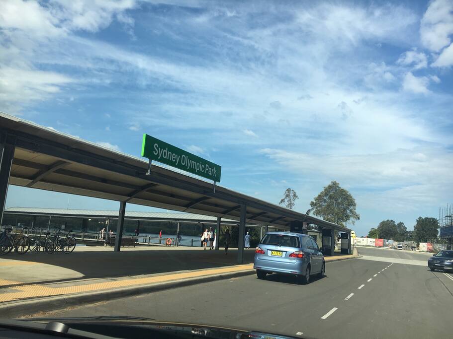 Sydney Olympic Park Ferry Whalf and bus stop in 2 minutes' walk.