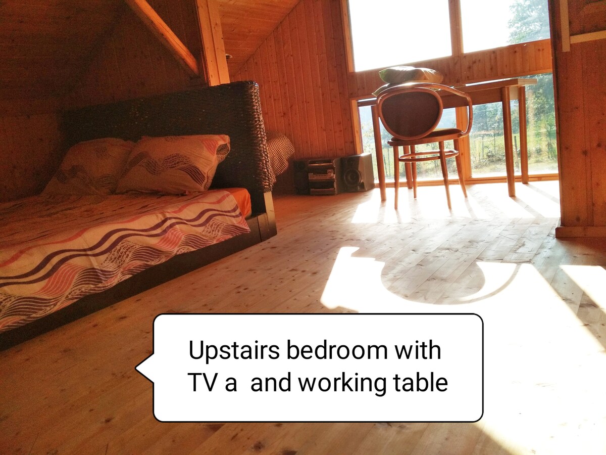 Casa de madera de cuento de hadas junto a Liubliana