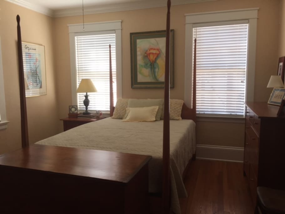Art and antiques in the master bedroom