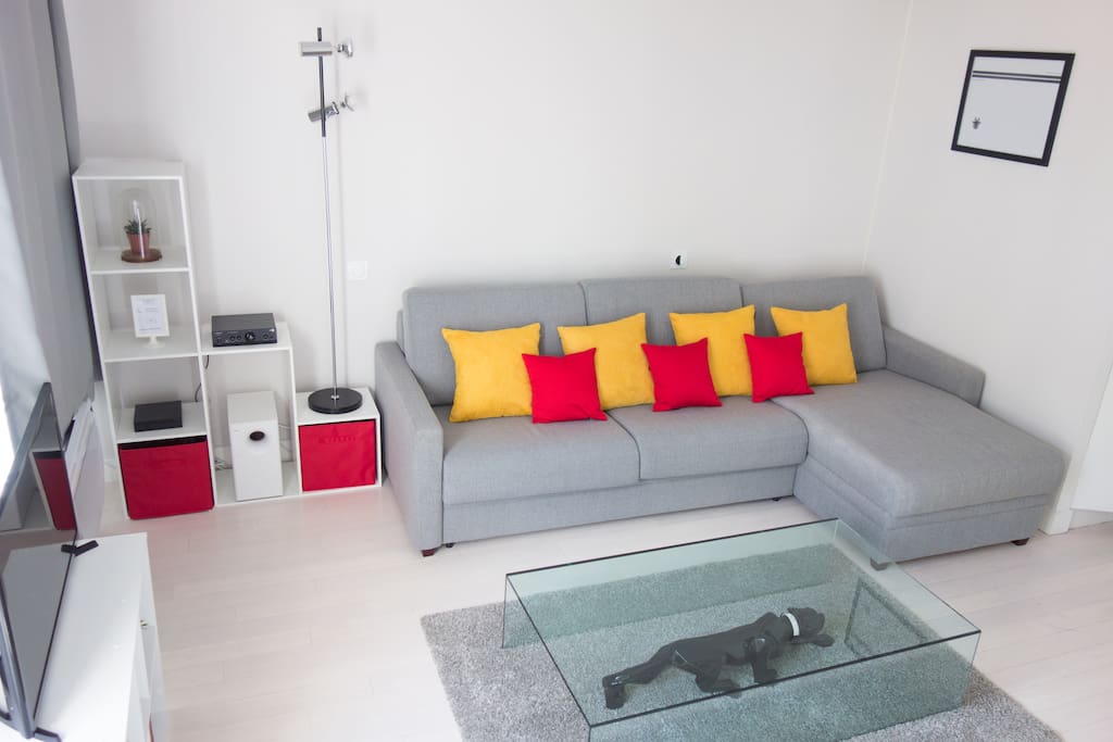 Sofa bed for 2 people with a real mattress.