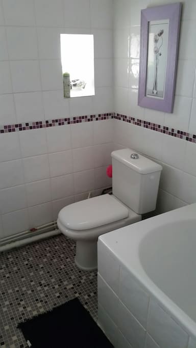 Coin toilette dans la salle de bain - SDB avec Baignoire