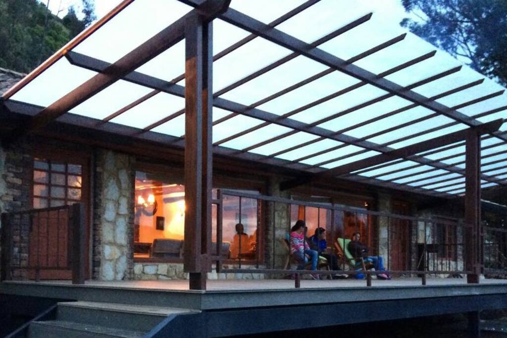 Atardecer en la cabaña.