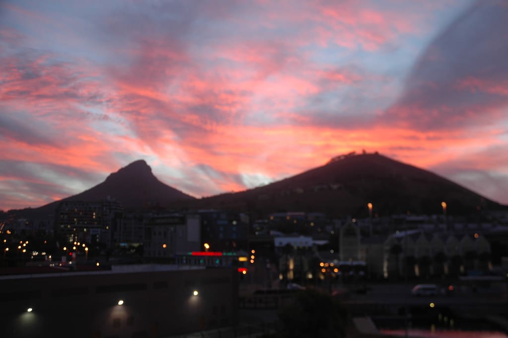 Sunset from the balcony. Not all sunsets are this good.