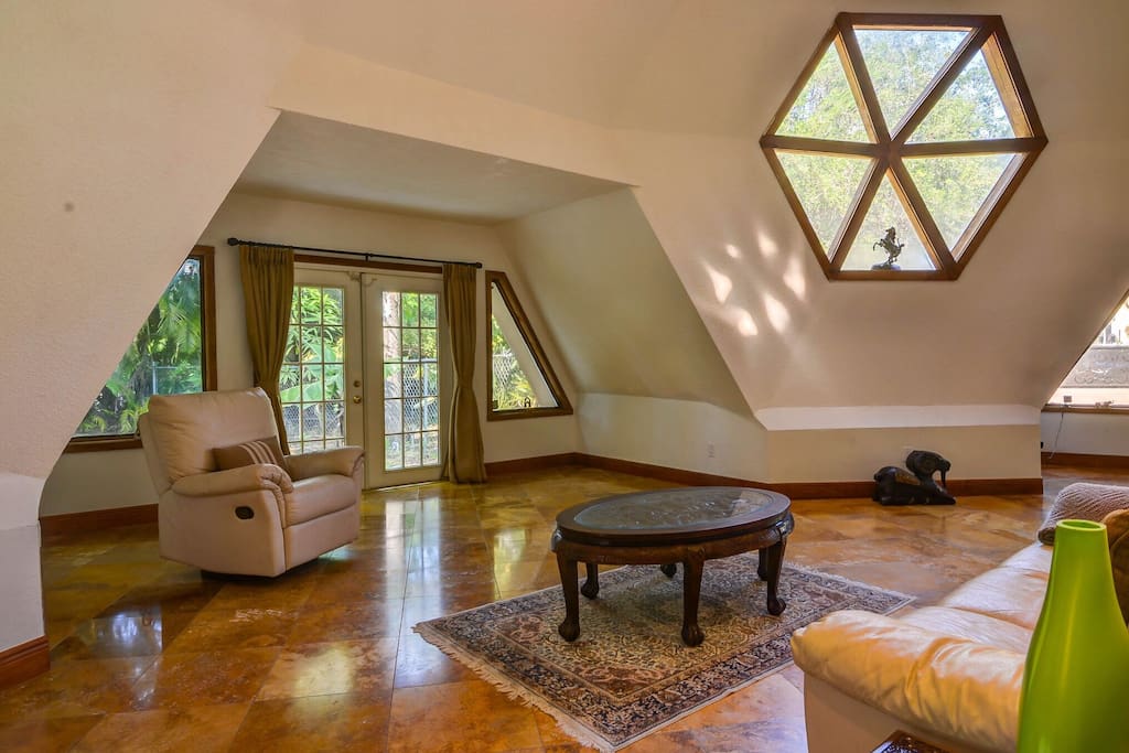 Living Room with main skylight