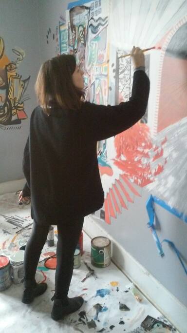 Maida above, March 19, 2016. They painted over the course of two days.