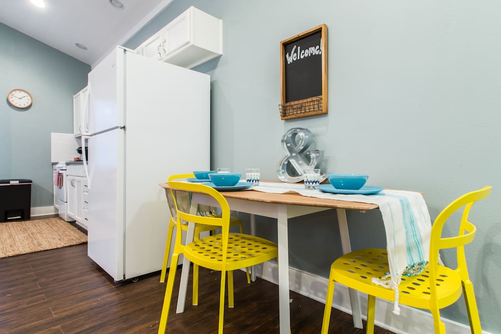 Dining area and kitchen