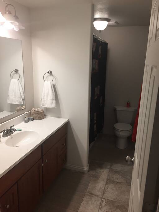 Private Bathroom. Toilet, sink shower.