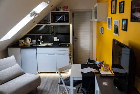 Brand new trendy & cosy studio A/C & free P & WiFi