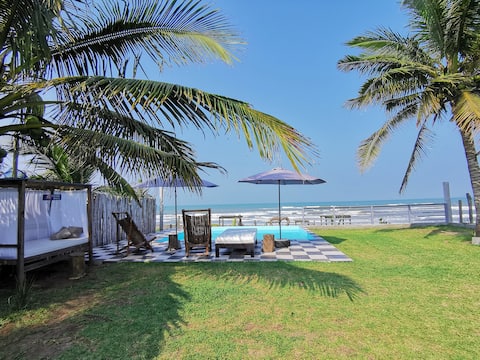 Entire accommodation; Swimming pool and private beach club