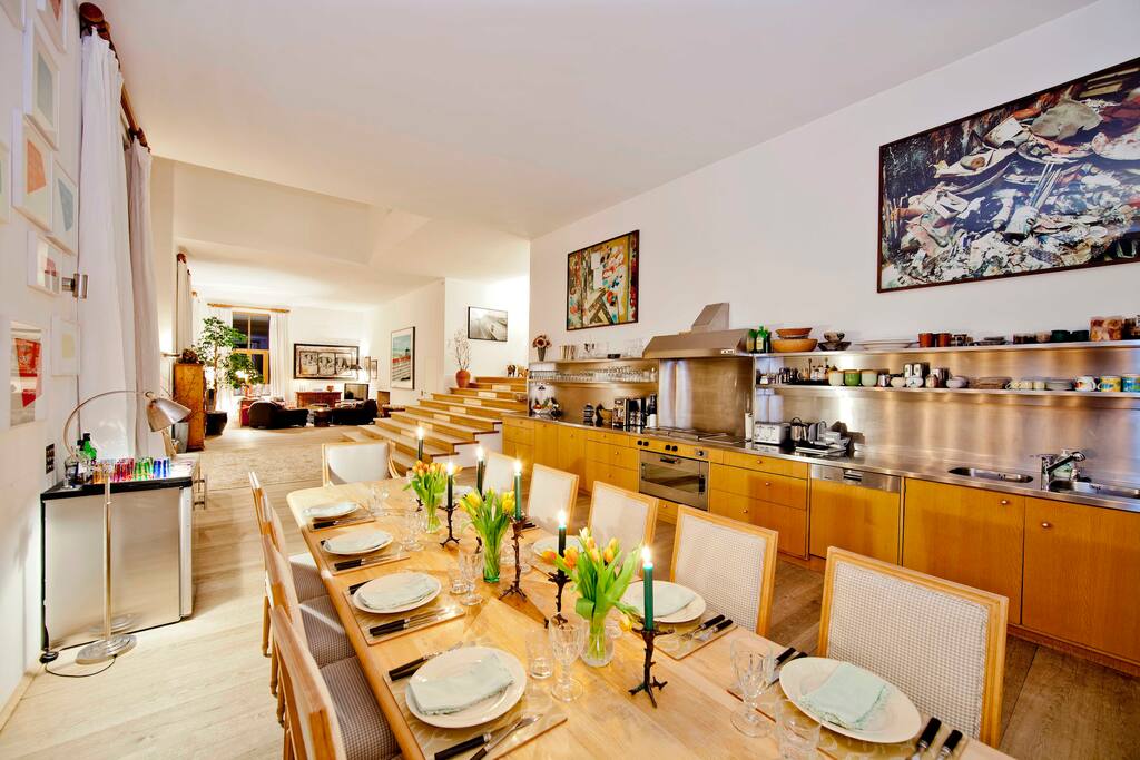 Dining area and kitchen