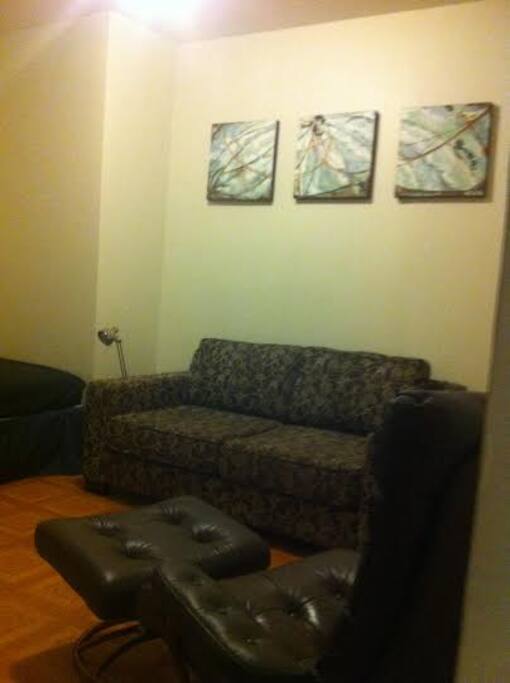 Living room with art