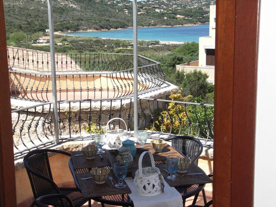 veranda con vista spiaggia