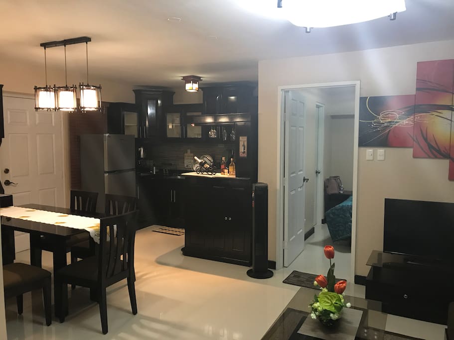 kitchen, dining and living room area...